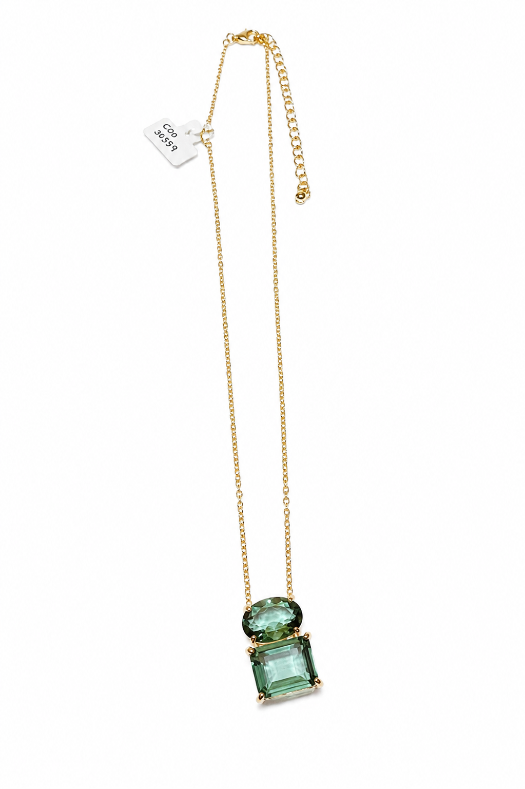 Collar fino con piedras geométricas — moderno y femenino