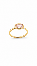 Anillo fino con piedra enmarcada — minimalista y sofisticado