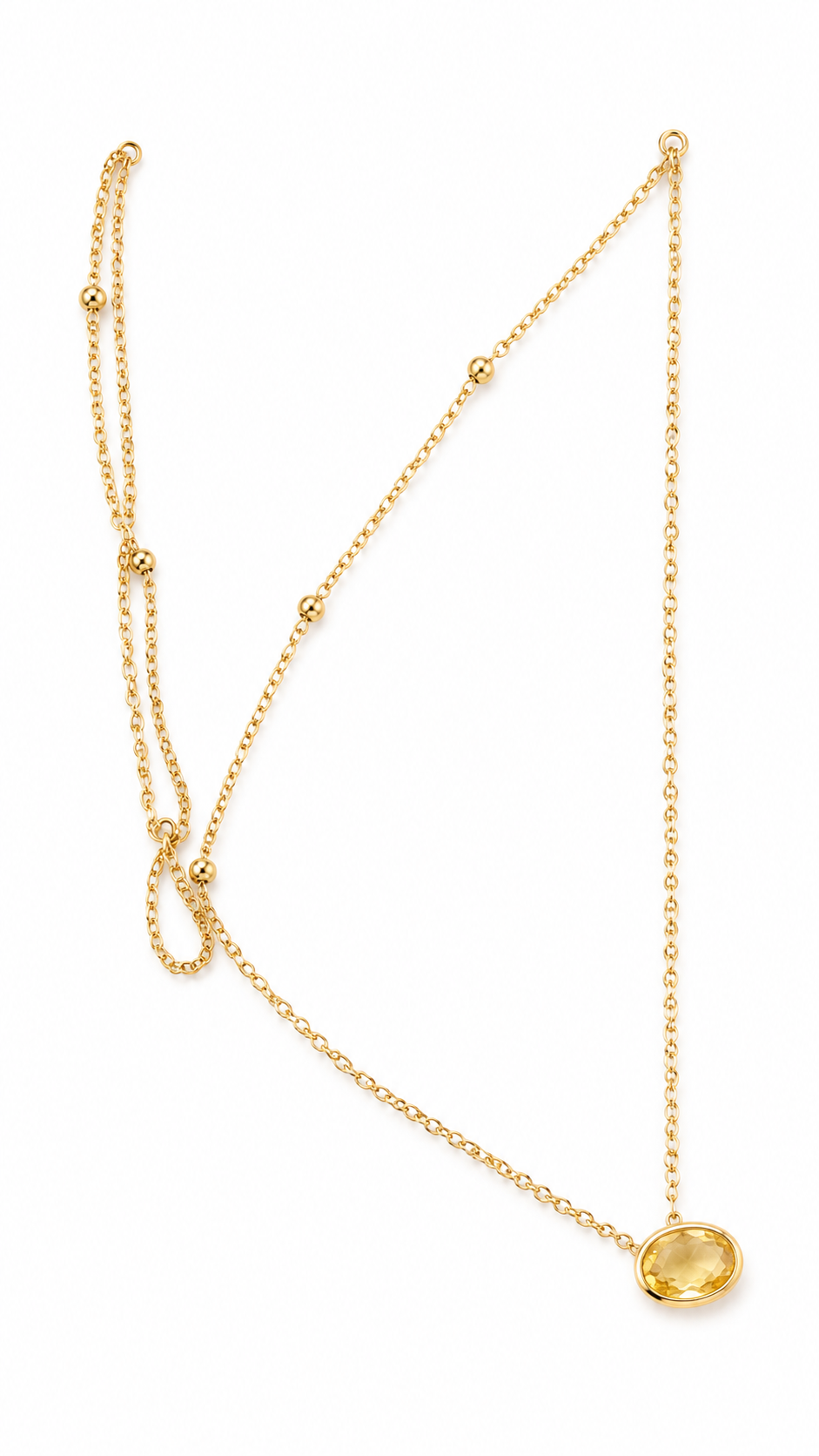 Choker Doble Lumière con Esferas y Piedra Oval