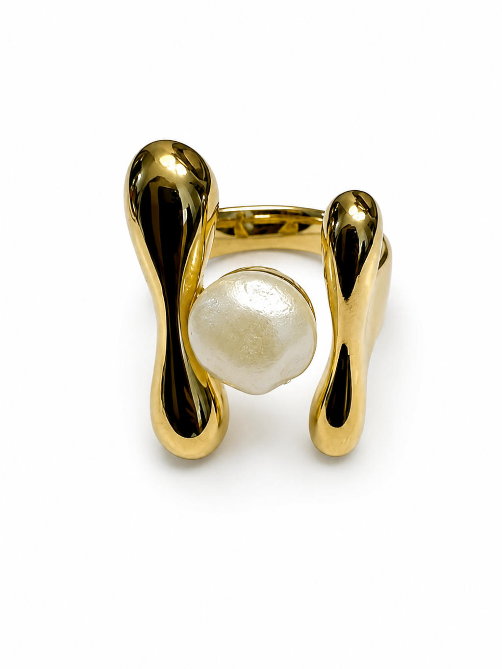 Anillo de banda con resina y detalles lineales — original y contemporáneo