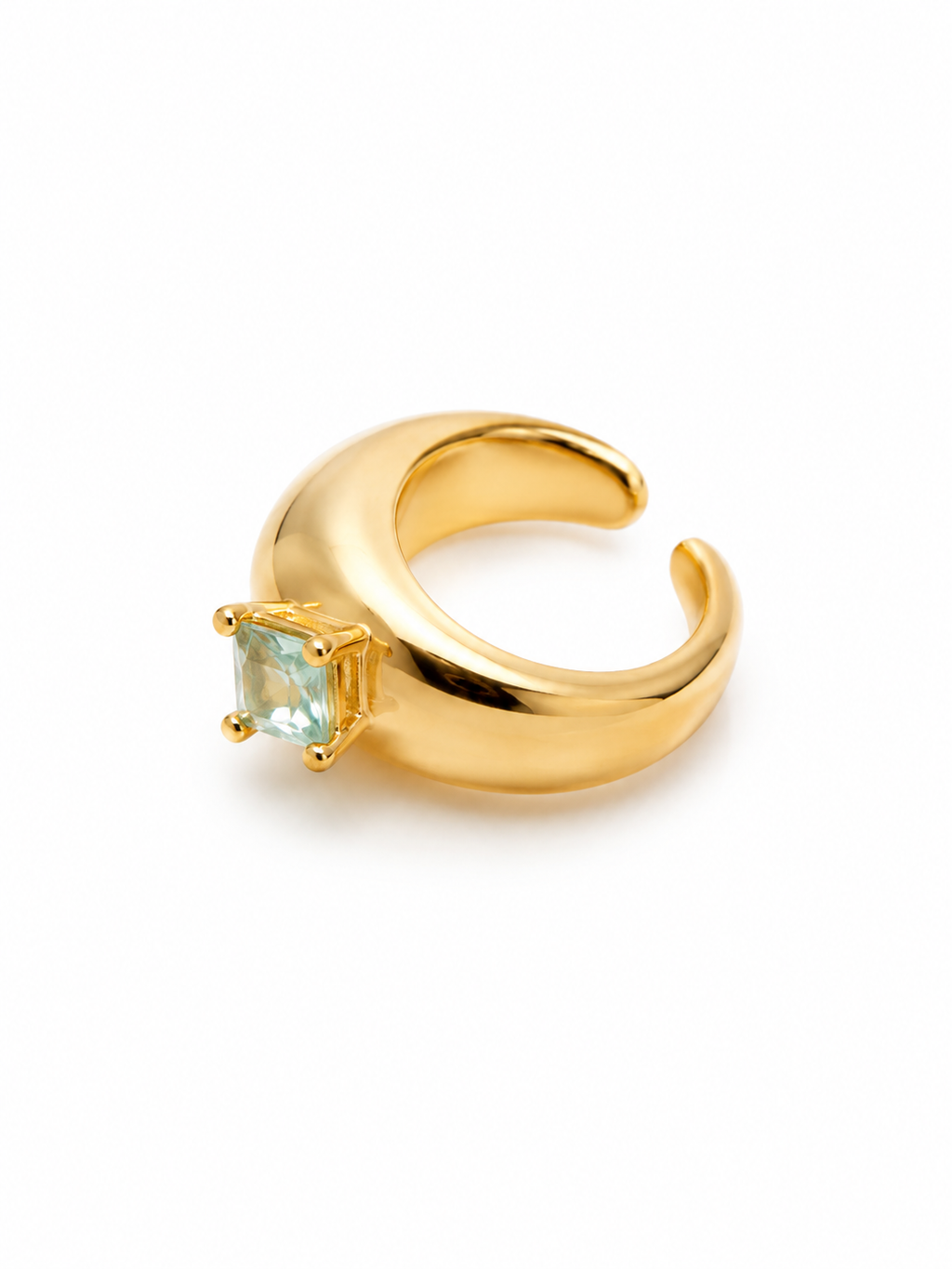 Anillo ovalado con piedra rectangular — moderno y elegante