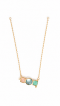 Collar Elinho Dorado Triple Piedra con Circones