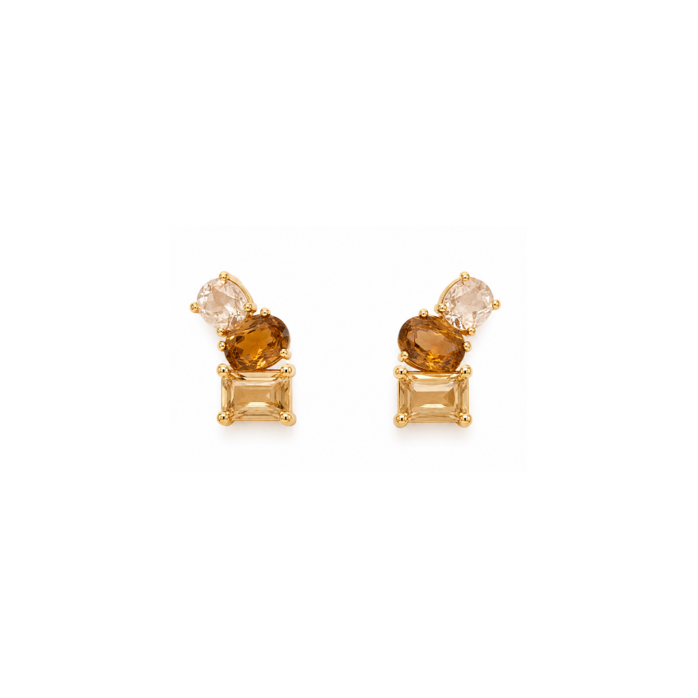Aros ajustables con piedras multiforma — elegancia que se adapta a ti