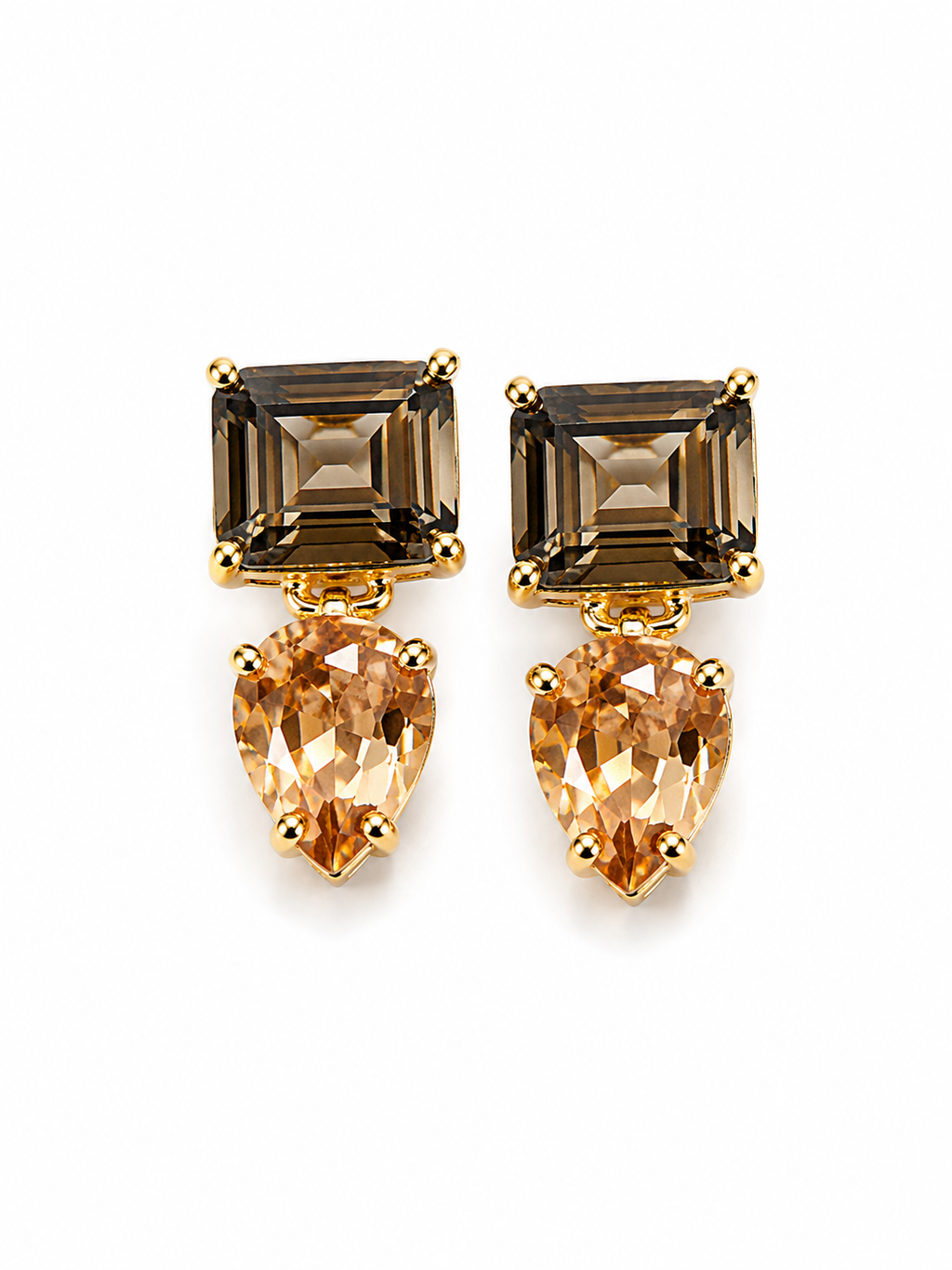 Aros Elegance con Piedras Corte Gota Engastadas