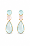 Aros Elegance con Piedras Ovaladas, Cristales y Gota de Resina