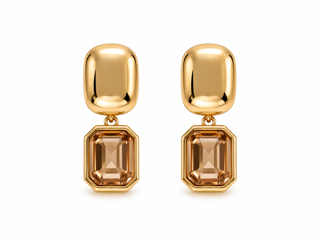 Aros ovalados grandes con piedra — presencia y elegancia garantizada