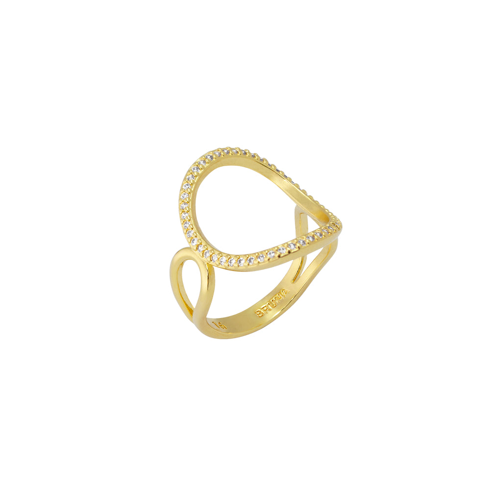 Anillo Aura Dorada con Circonitas