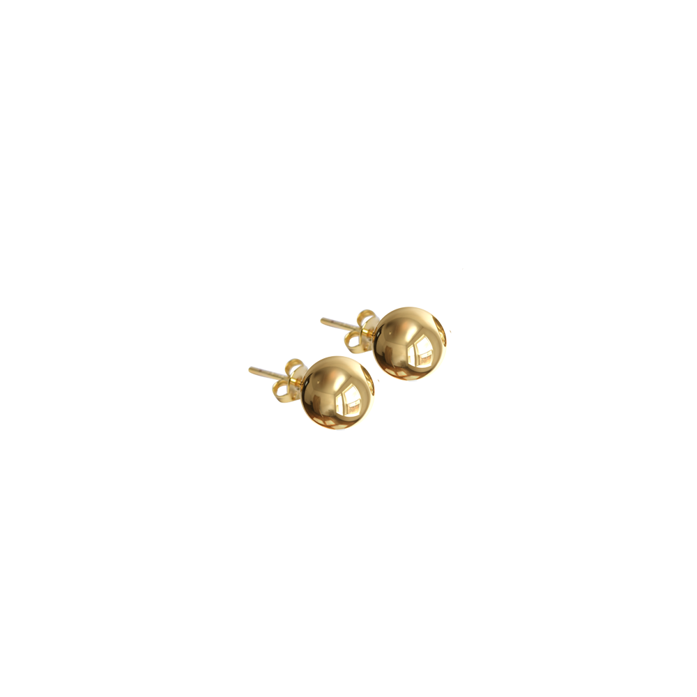 Aros Esfera Clásica 10 mm – Brillo Dorado