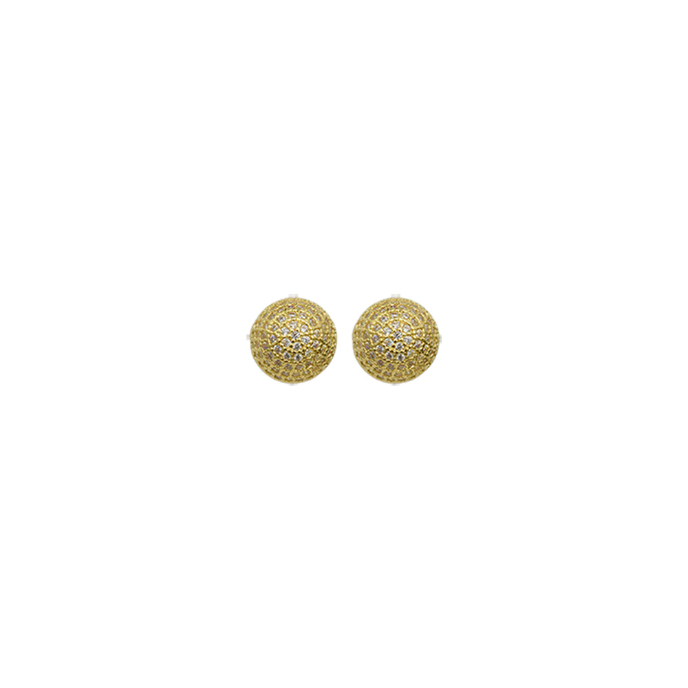 Aros Esfera Pavé – Destello Dorado