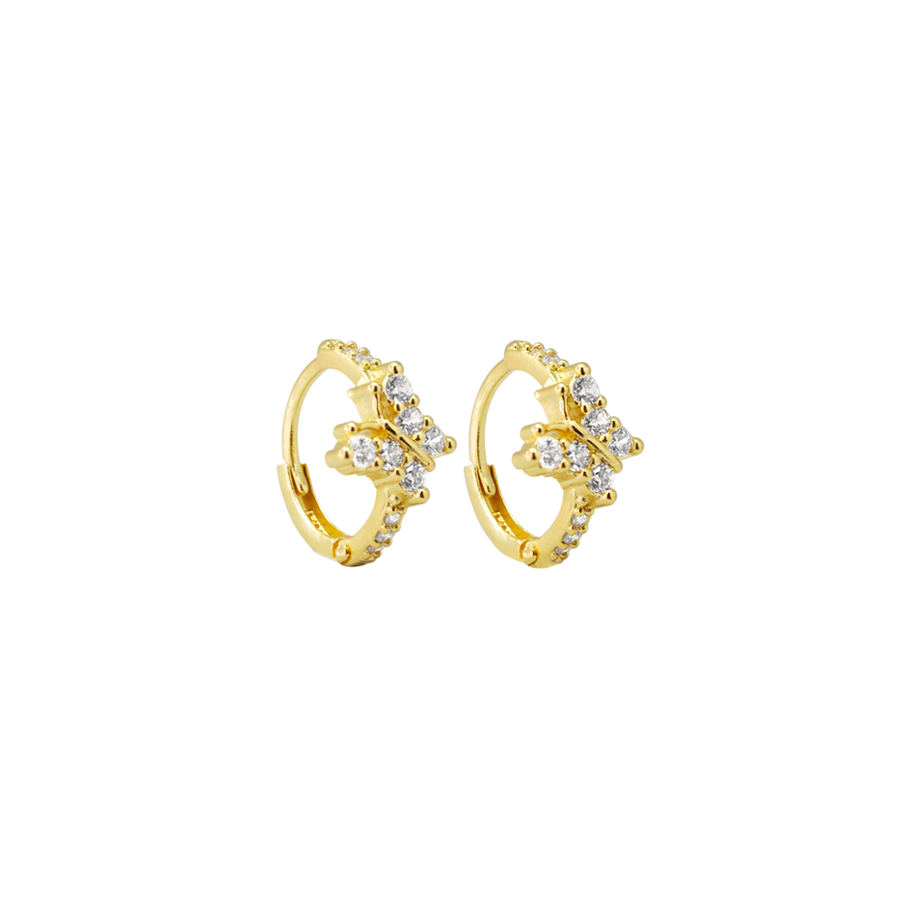 Aros Mariposa Brillante – Destello Dorado