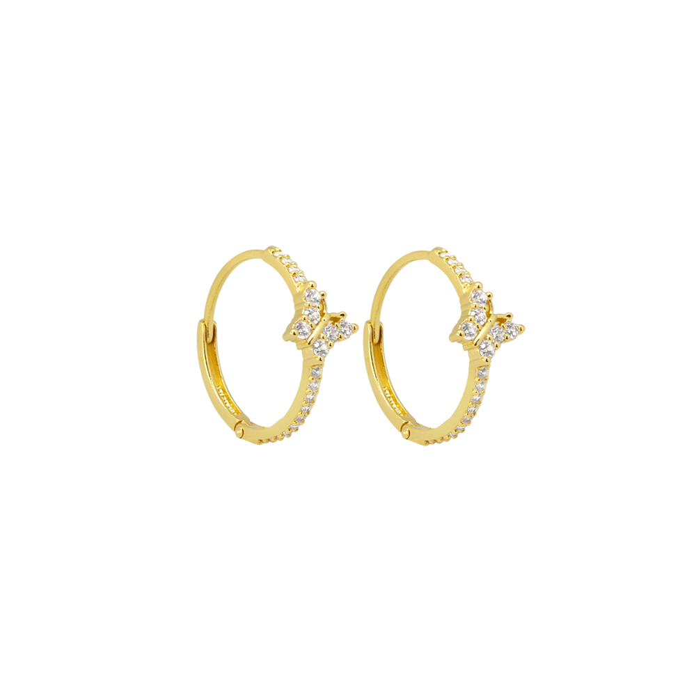 Aros Mariposa de Luz – Brillo Dorado