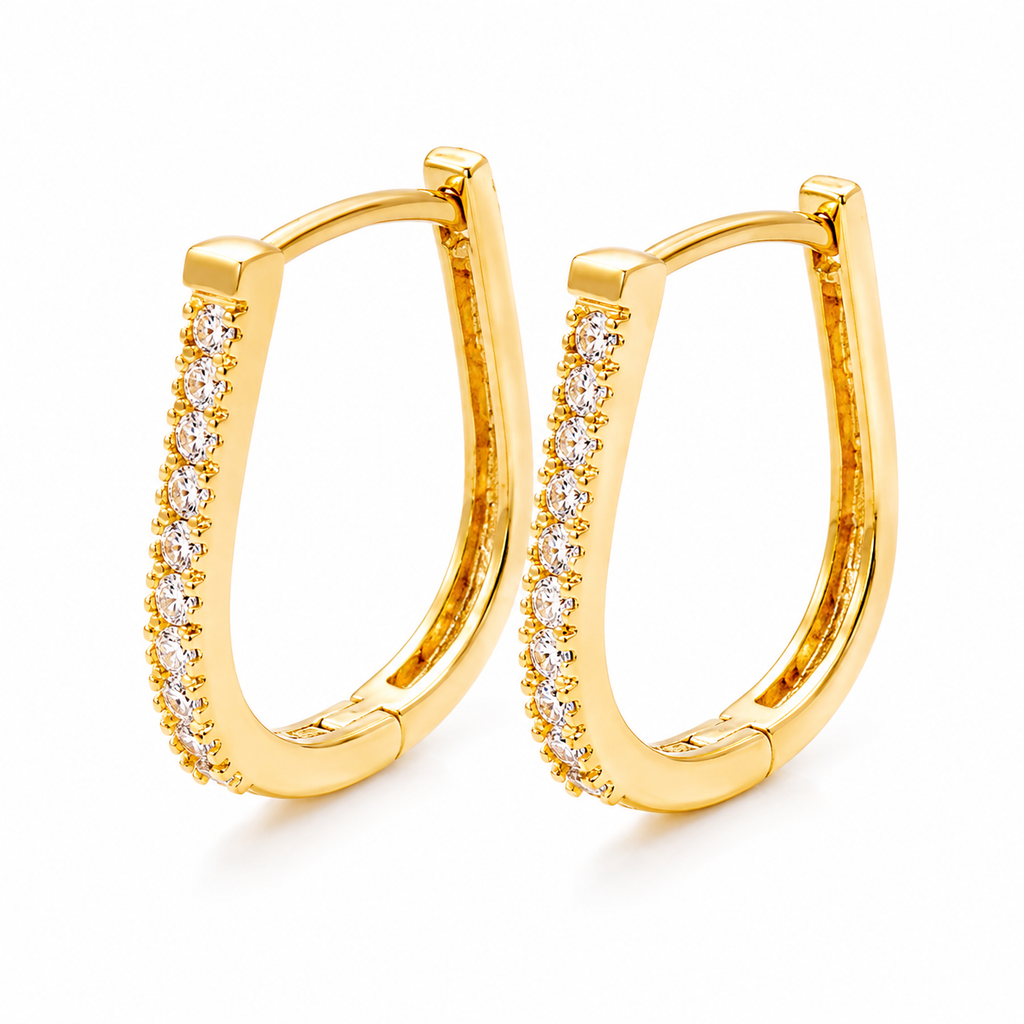 Aros Dorados con Brillos