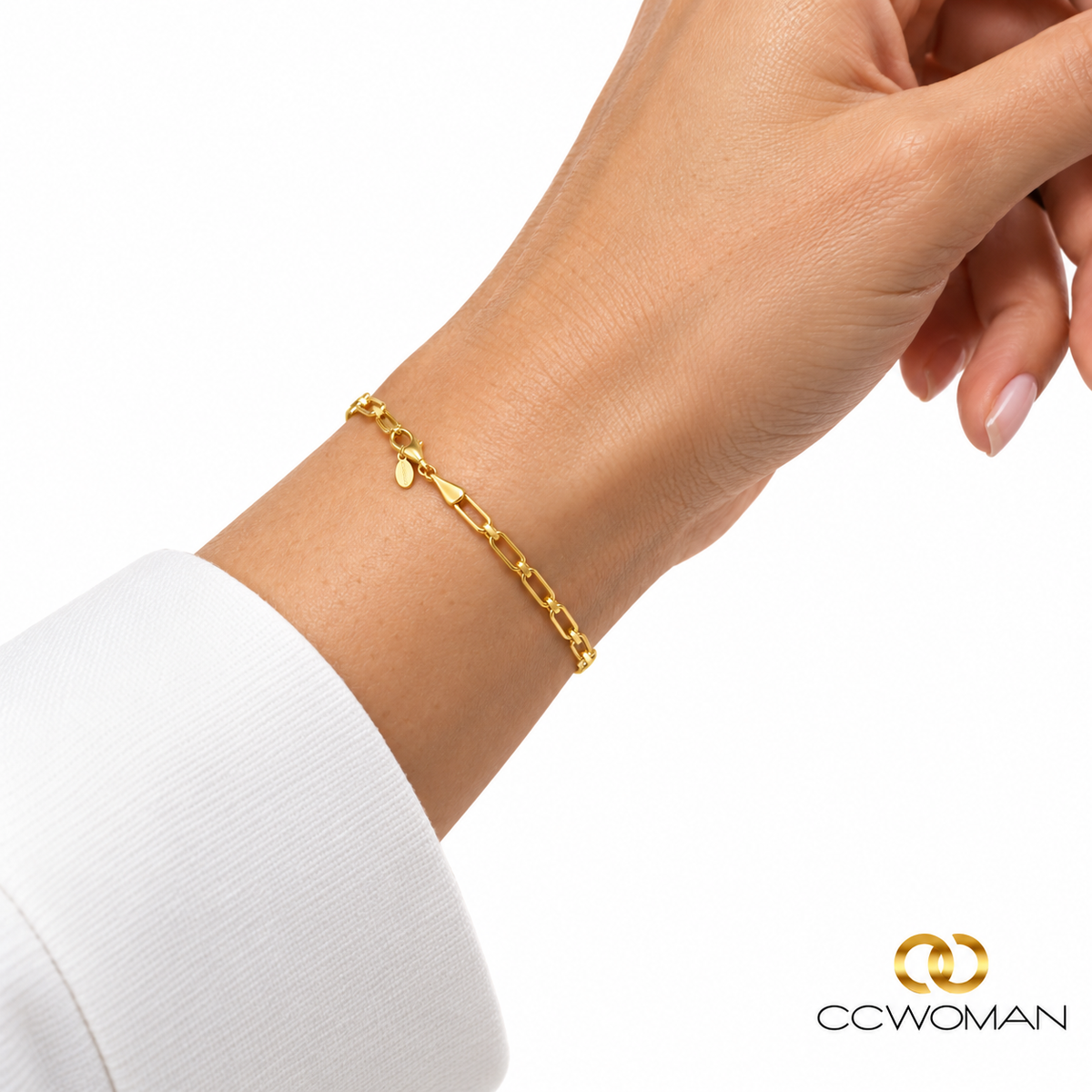 Pulsera Bruna BP0468 puesta en modelo, acercamiento ilustrativo sobre fondo blanco