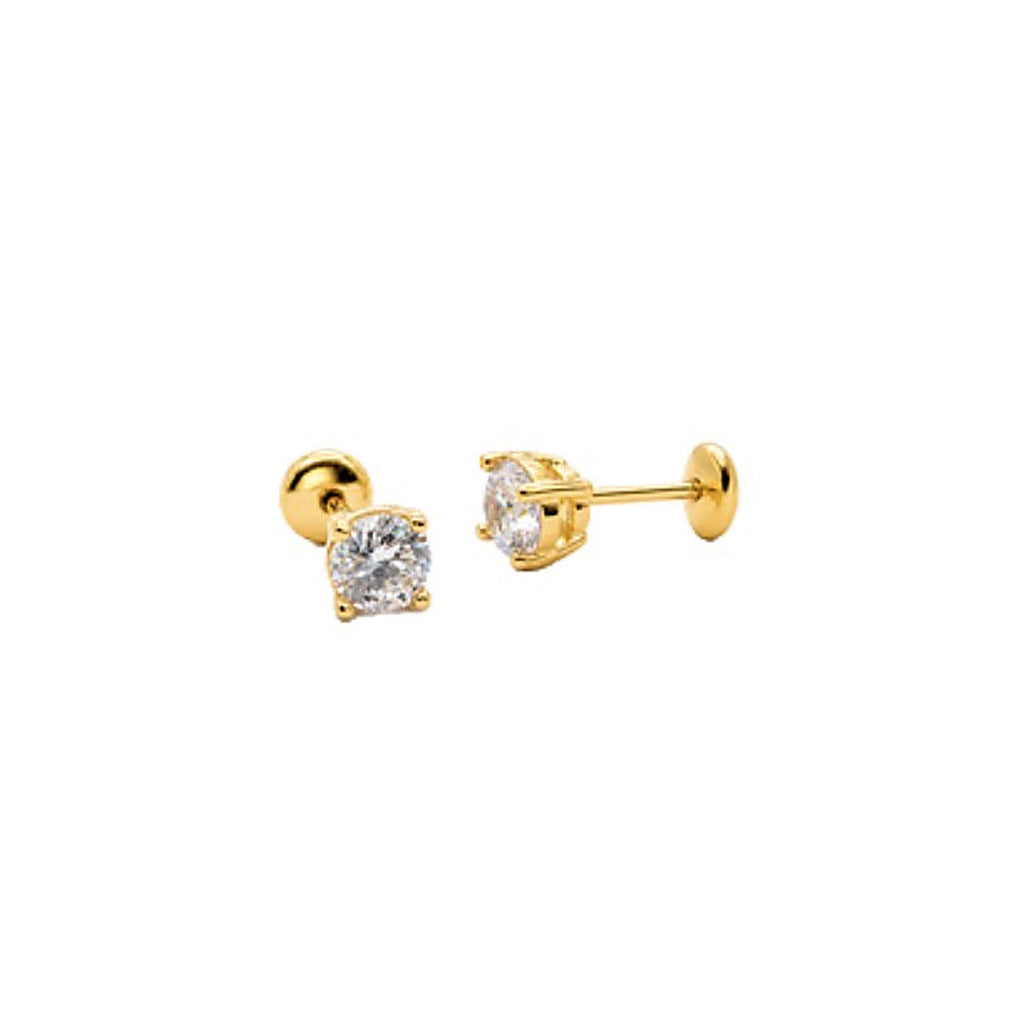BB3433OU fotografía original Bruna de aros dorados con cristal blanco, nitidez mejorada