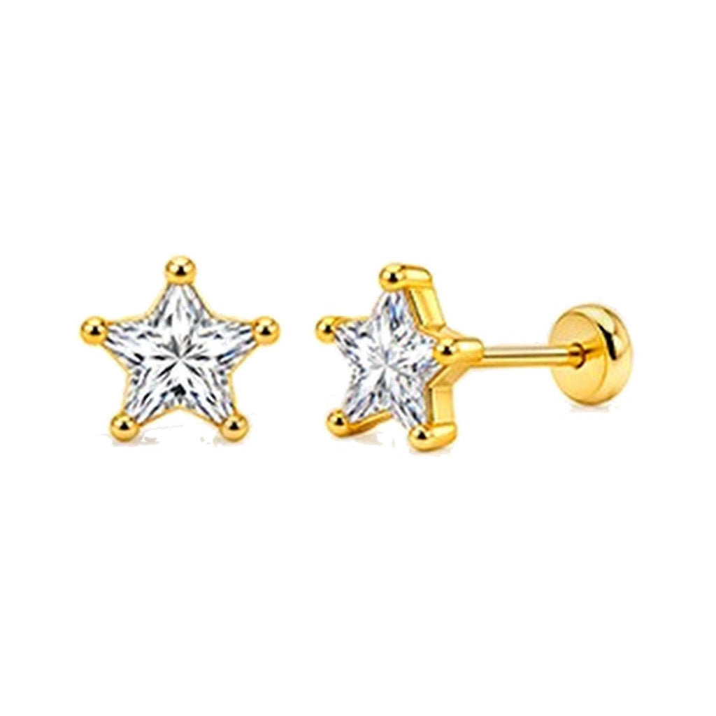 Aros Estrella Lumière dorados con circonita – CC WOMAN