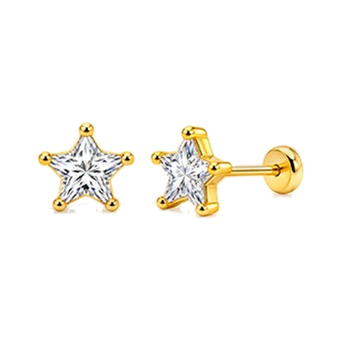 Aros Estrella Lumière dorados con circonita – CC WOMAN