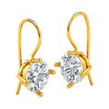 Aros Colgantes Lumière dorados con circonita redonda – CC WOMAN