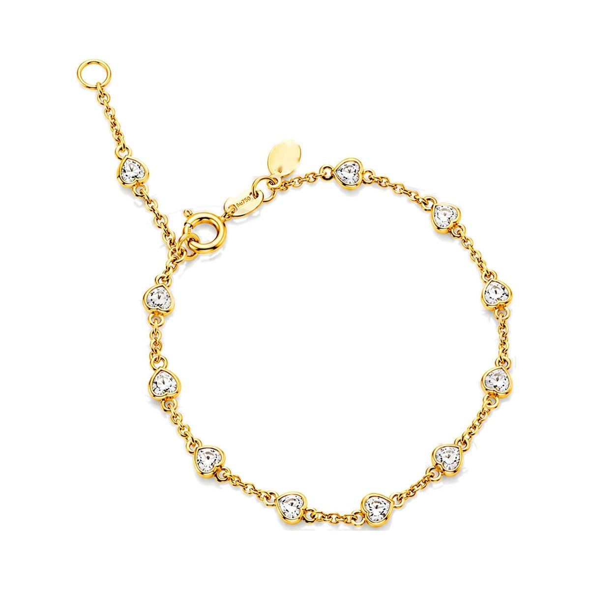 Pulsera Corazones de Luz Lumière dorada con circonitas – CC WOMAN